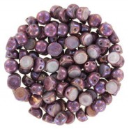 Czech 2-hole Cabochon beads 6mm Chalk White Iris